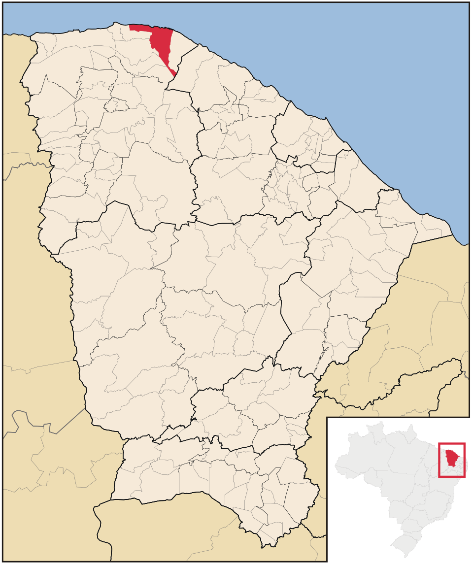 Mapa de localização de Acaraú em CE