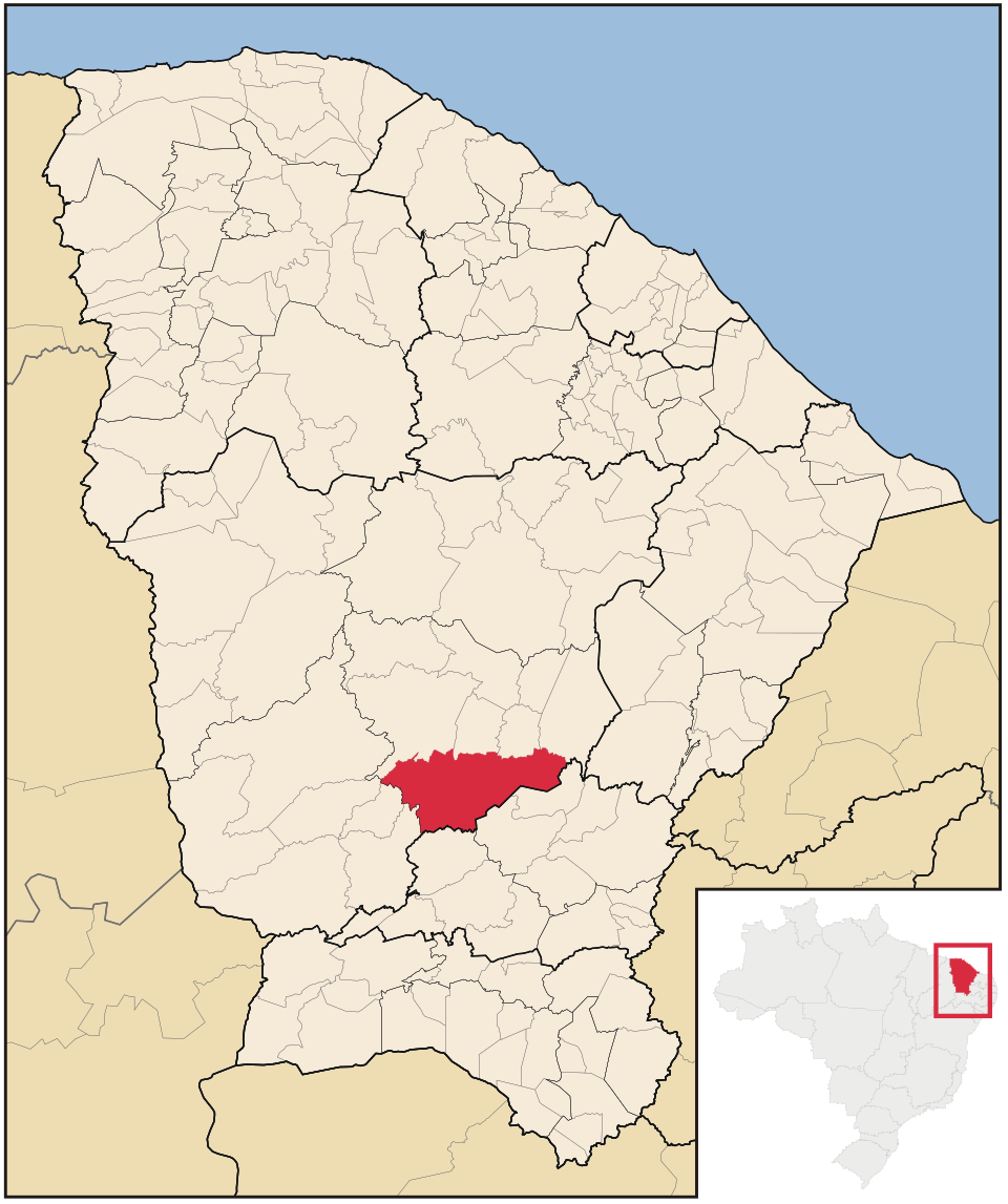 Mapa de localização de Acopiara em CE