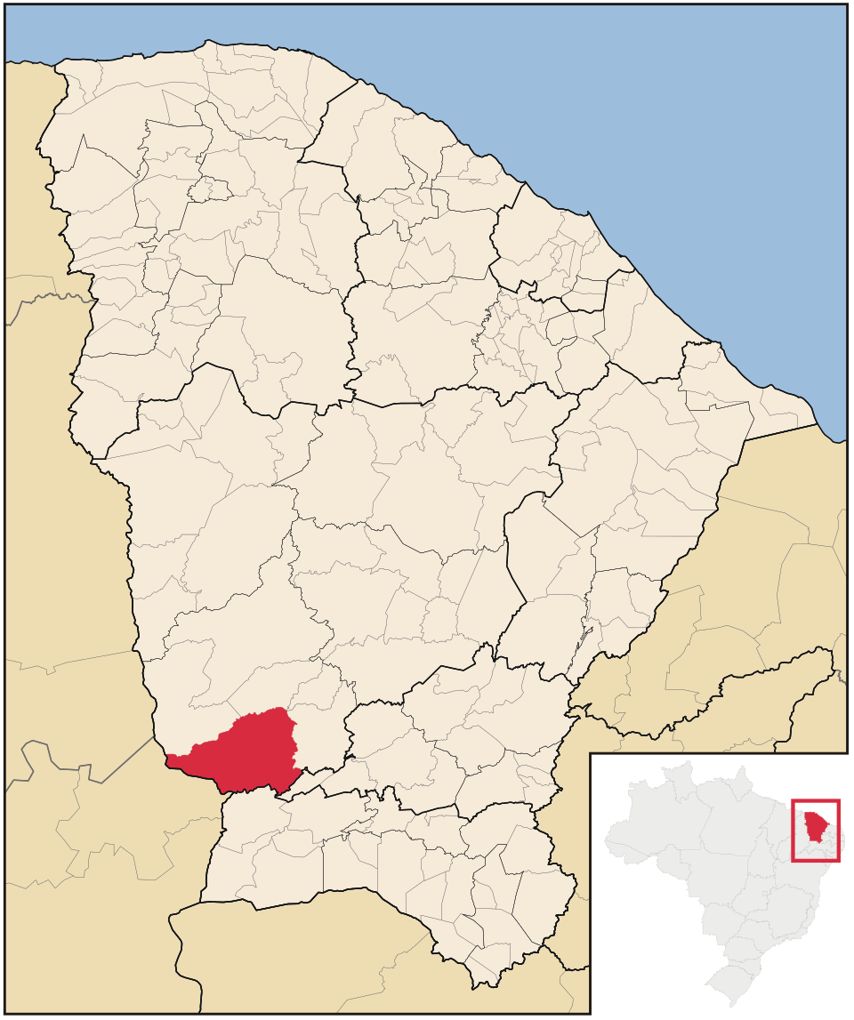 Mapa de localização de Aiuaba em CE