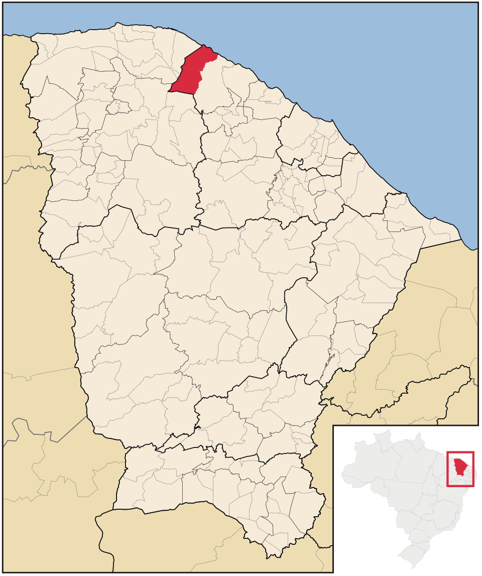 Mapa de localização de Amontada em CE