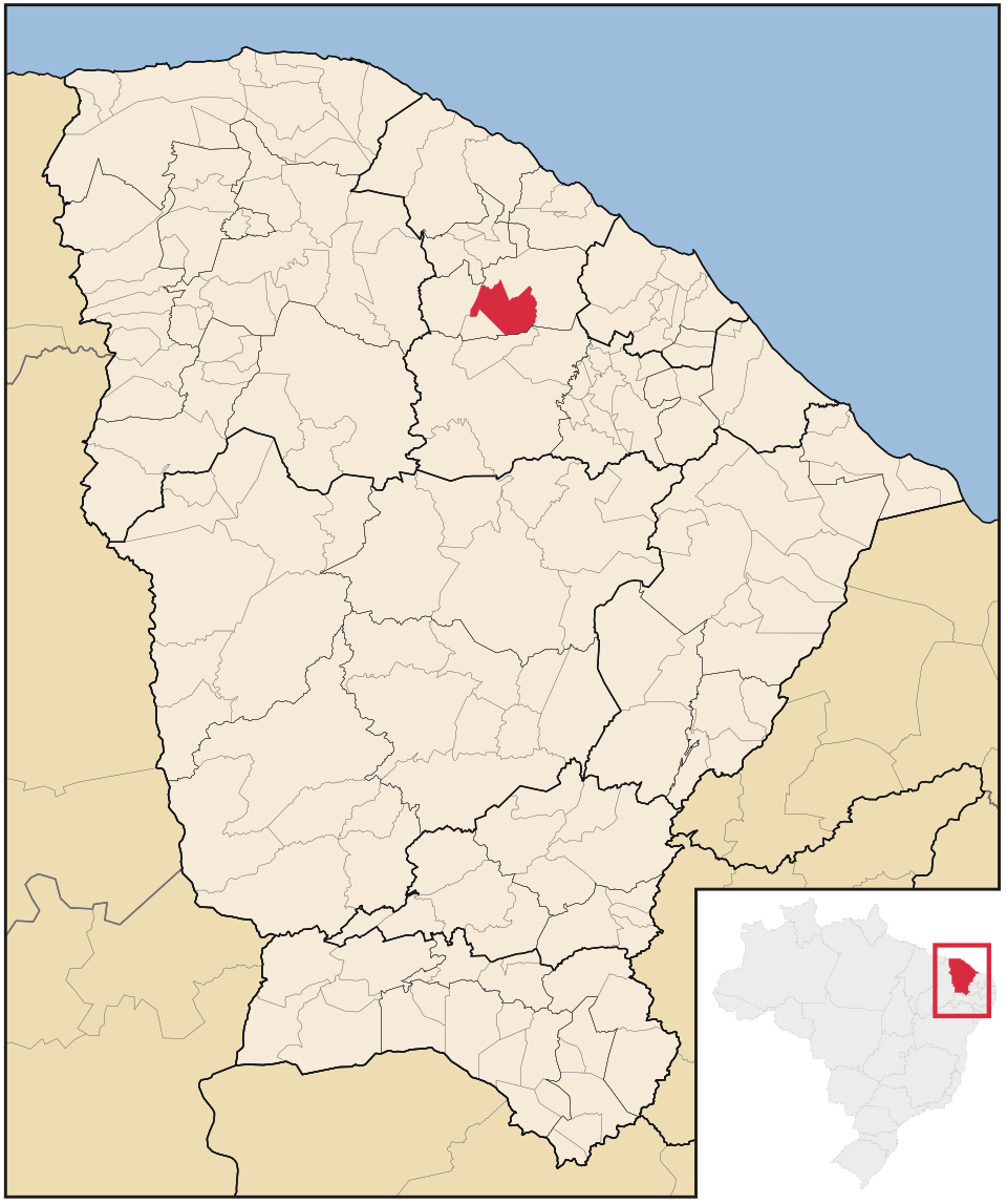 Mapa de localização de Apuiarés em CE