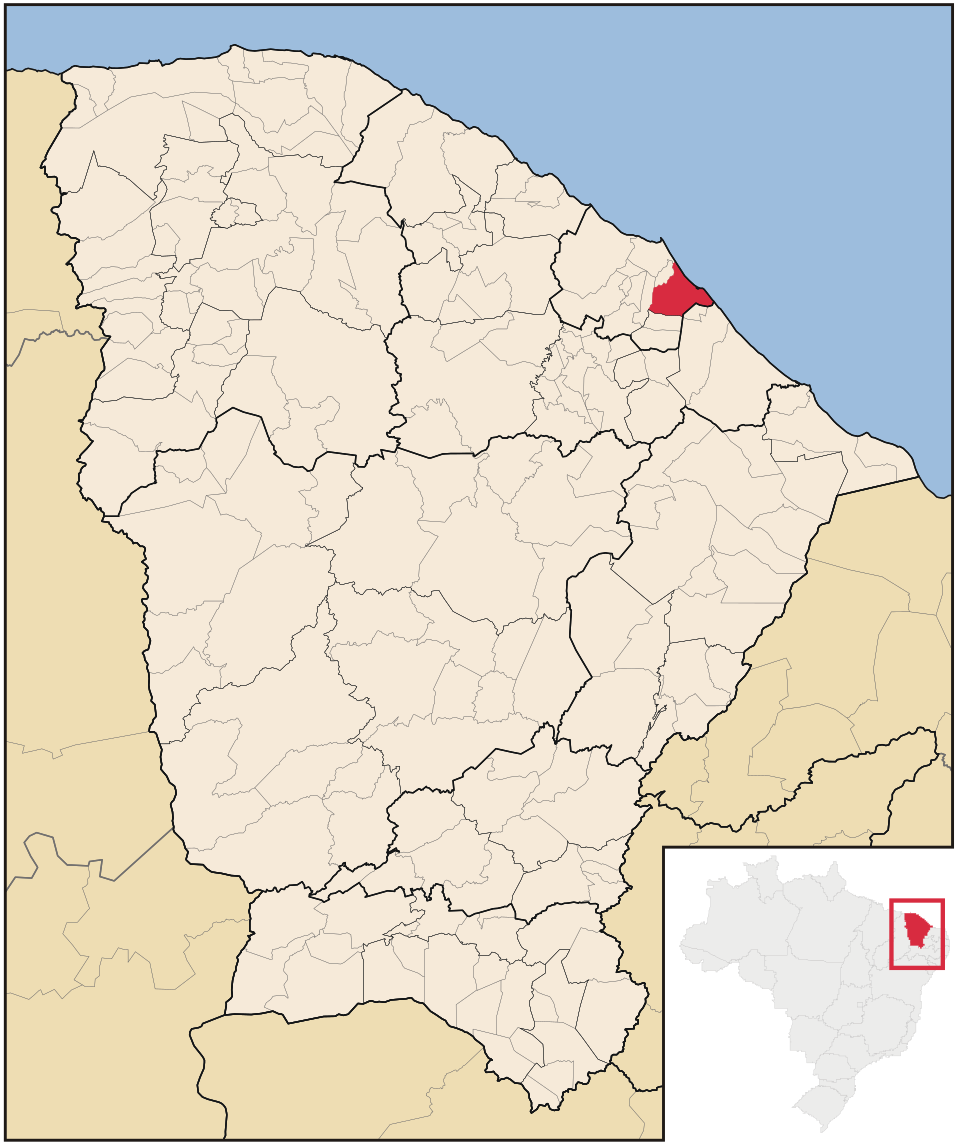 Mapa de localização de Aquiraz em CE