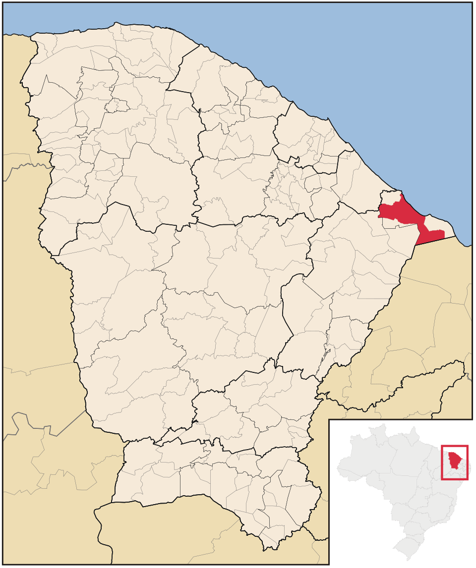 Mapa de localização de Aracati em CE