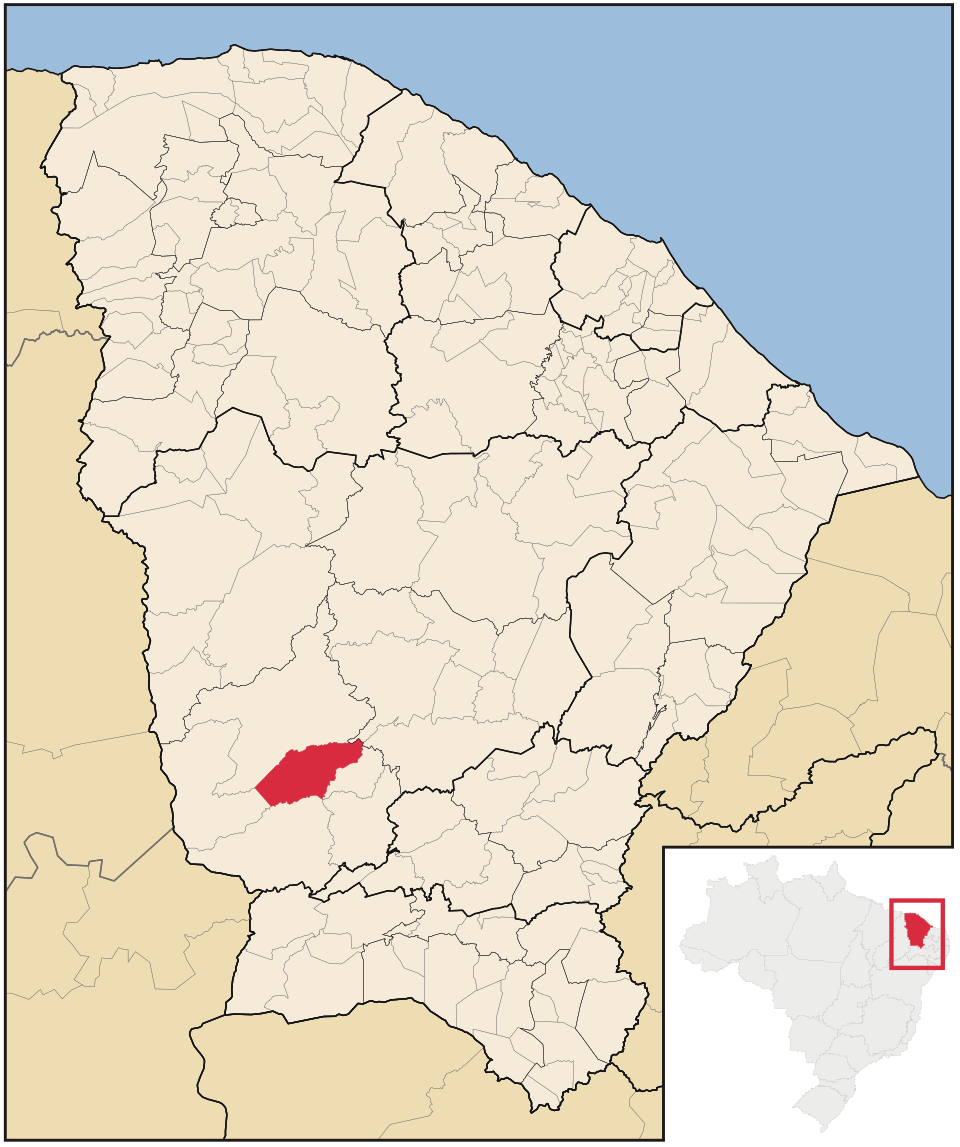 Mapa de localização de Arneiroz em CE
