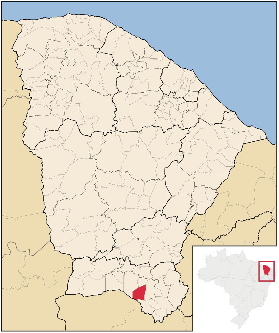 Mapa de localização de Barbalha em CE