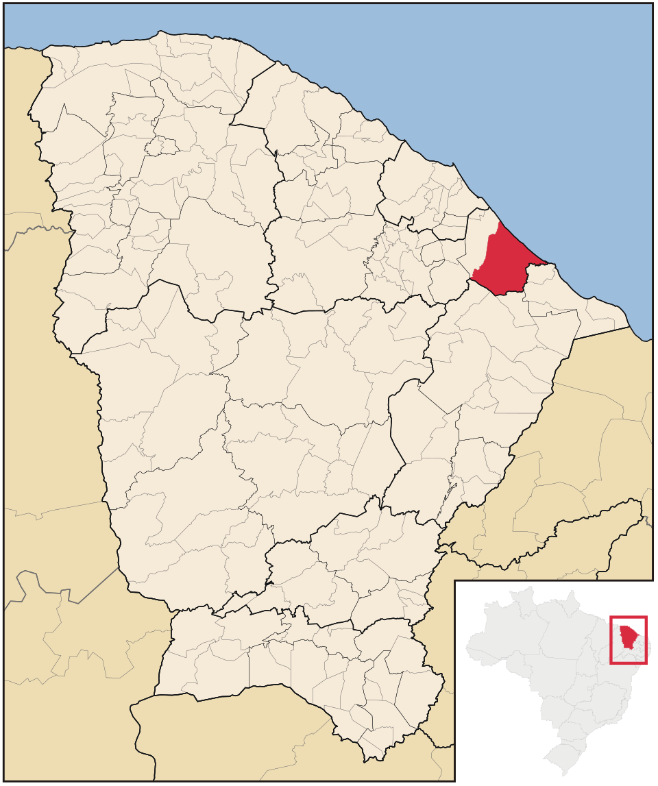 Mapa de localização de Beberibe em CE