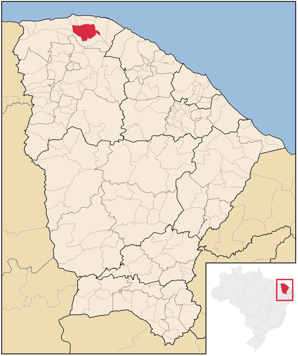 Mapa de localização de Bela Cruz em CE
