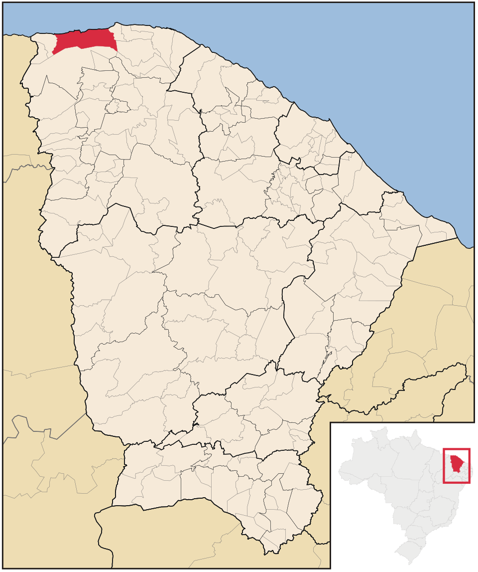 Mapa de localização de Camocim em CE