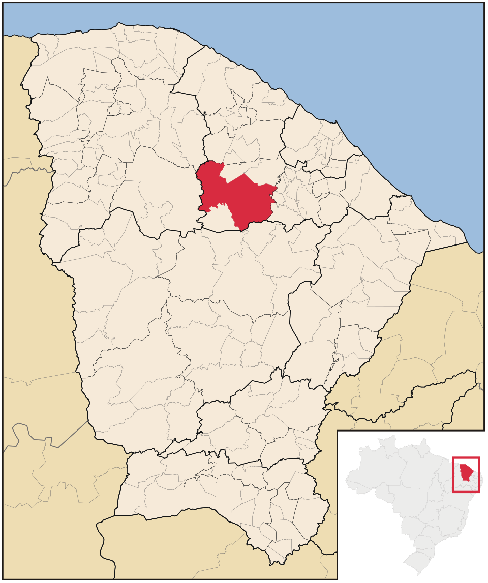 Mapa de localização de Canindé em CE