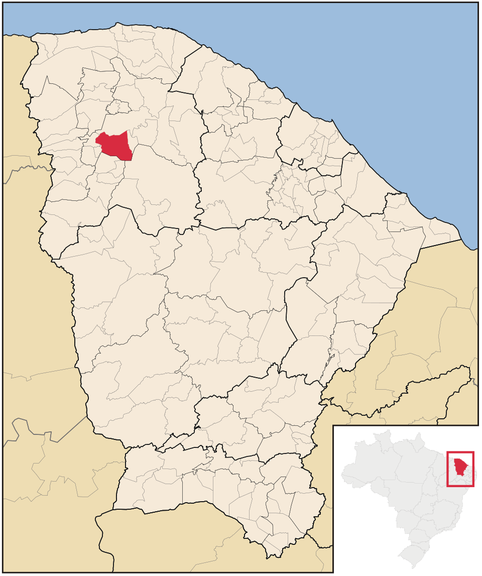 Mapa de localização de Cariré em CE
