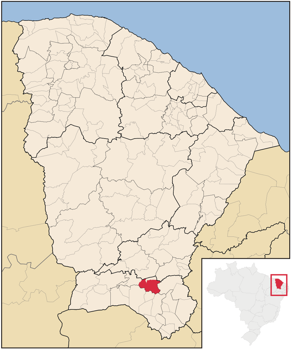 Mapa de localização de Caririaçu em CE