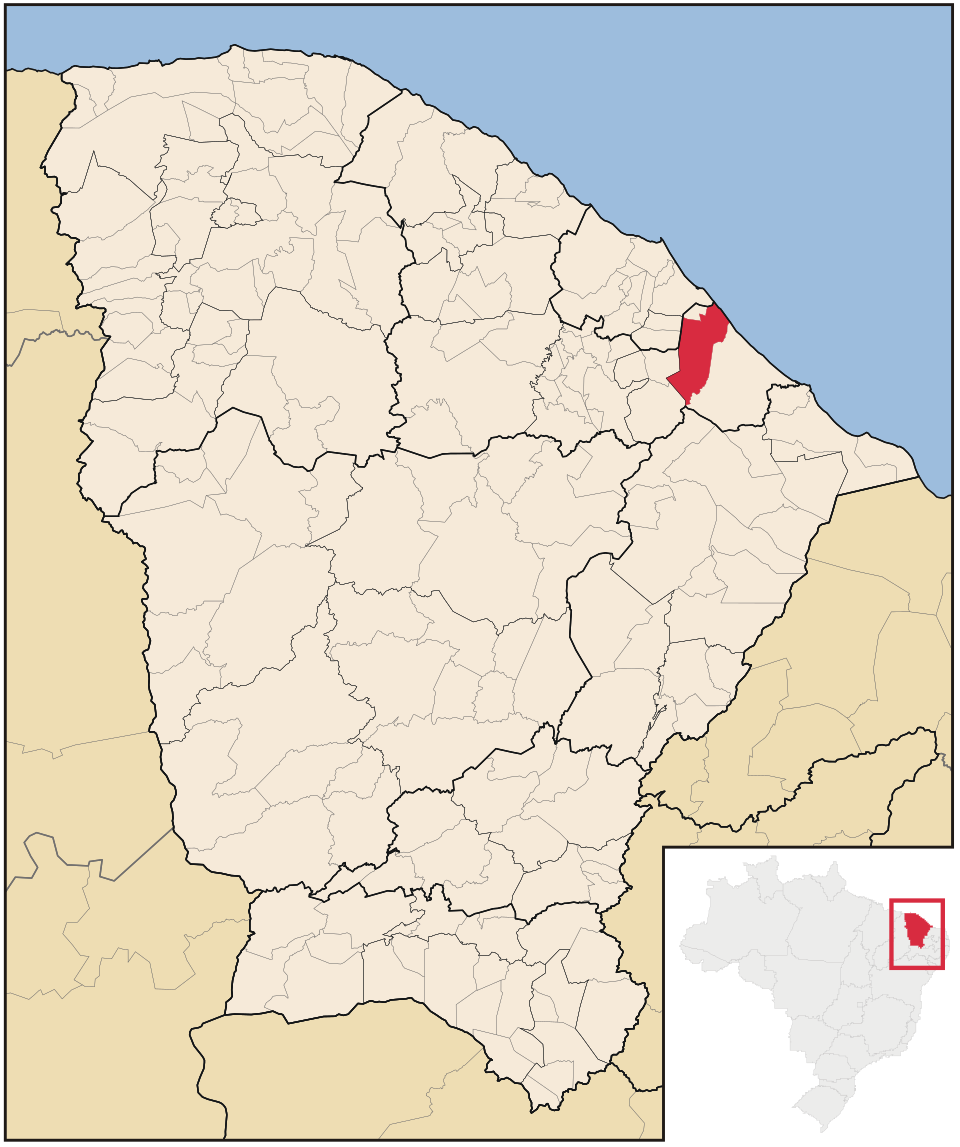 Mapa de localização de Cascavel em CE