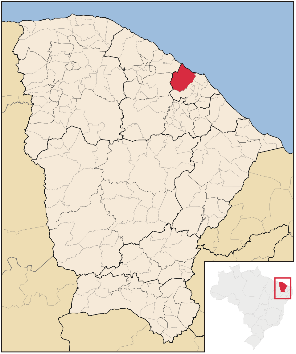 Mapa de localização de Caucaia em CE