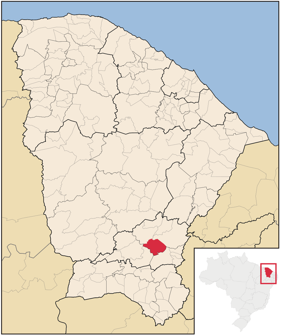 Mapa de localização de Cedro em CE