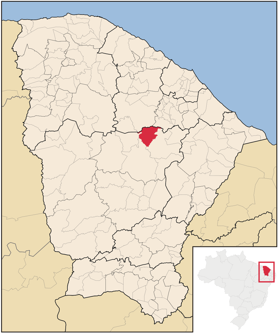 Mapa de localização de Choró em CE