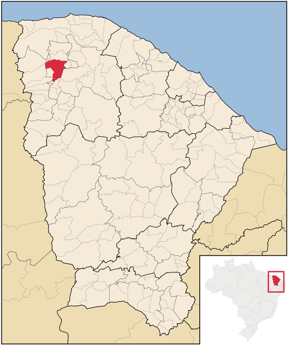Mapa de localização de Coreaú em CE