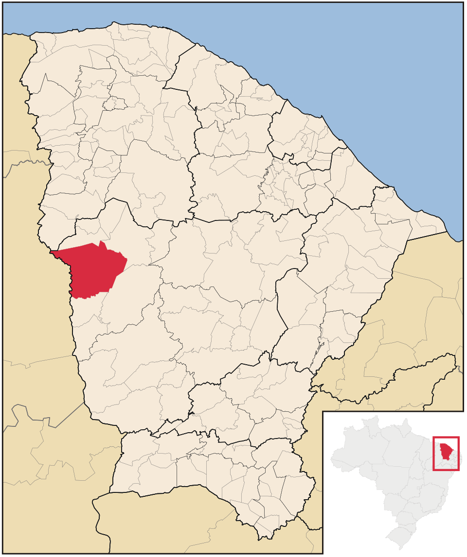 Mapa de localização de Crateús em CE