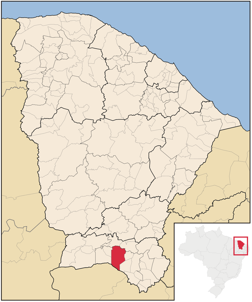 Mapa de localização de Crato em CE