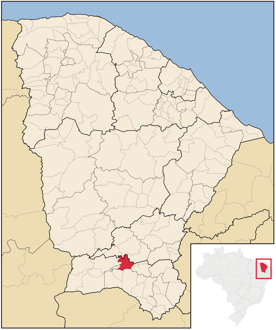 Mapa de localização de Farias Brito em CE