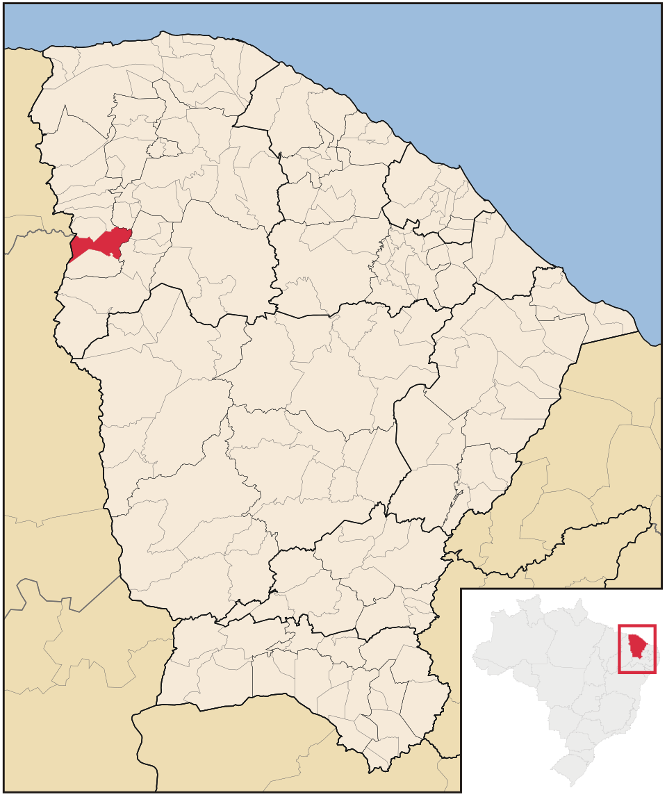 Mapa de localização de Guaraciaba do Norte em CE