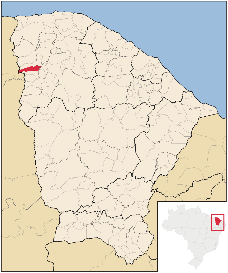 Mapa de localização de Ibiapina em CE