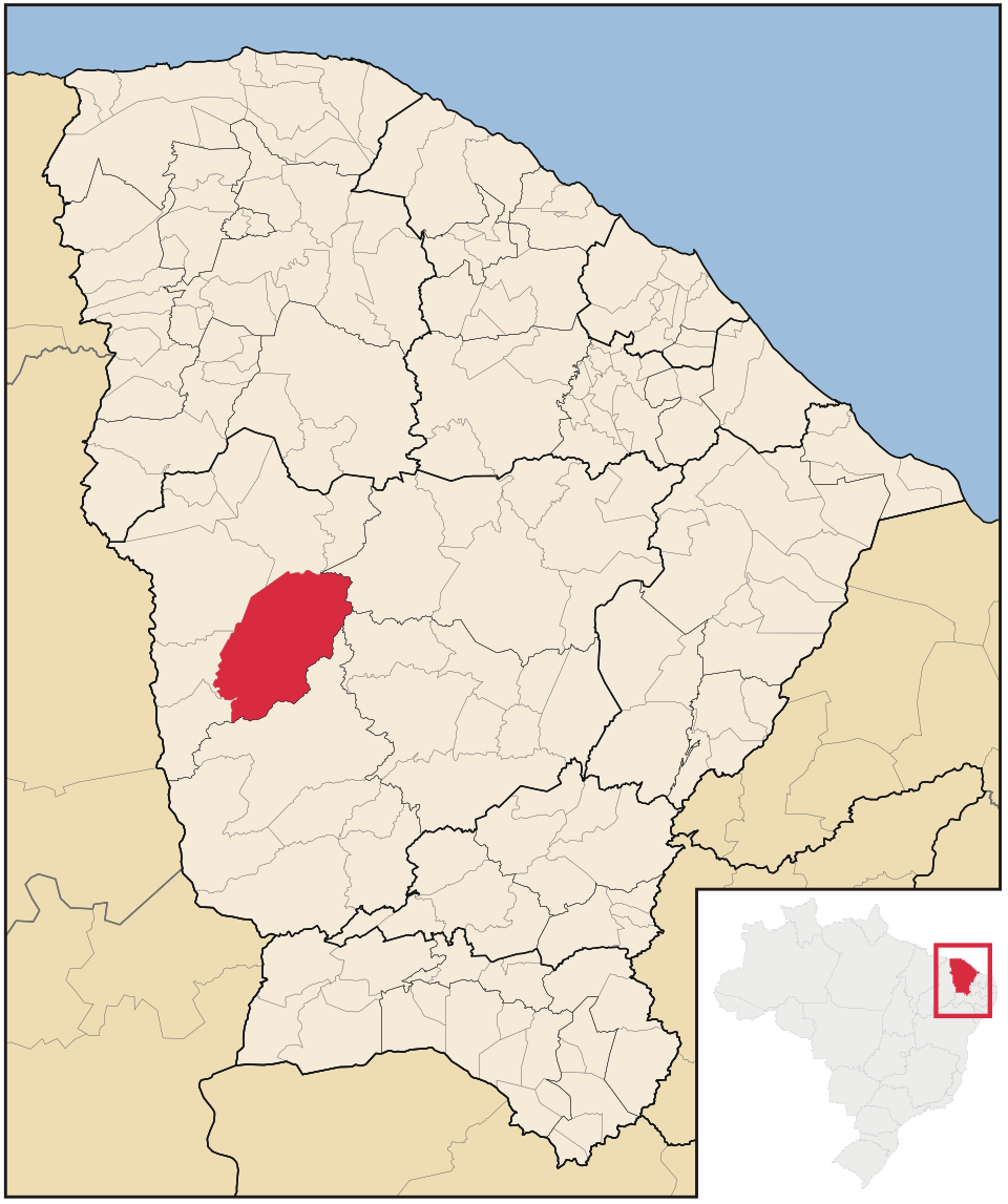 Mapa de localização de Independência em CE