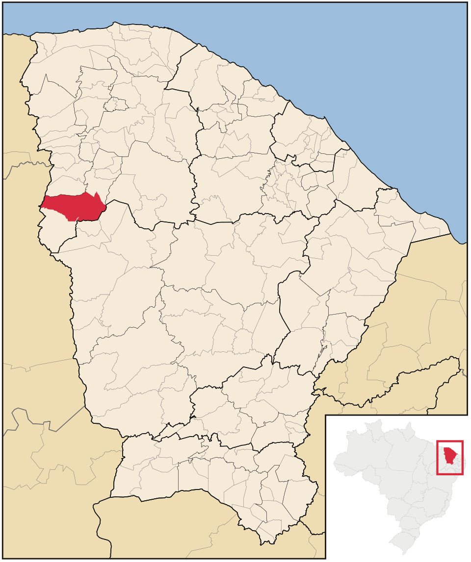 Mapa de localização de Ipueiras em CE