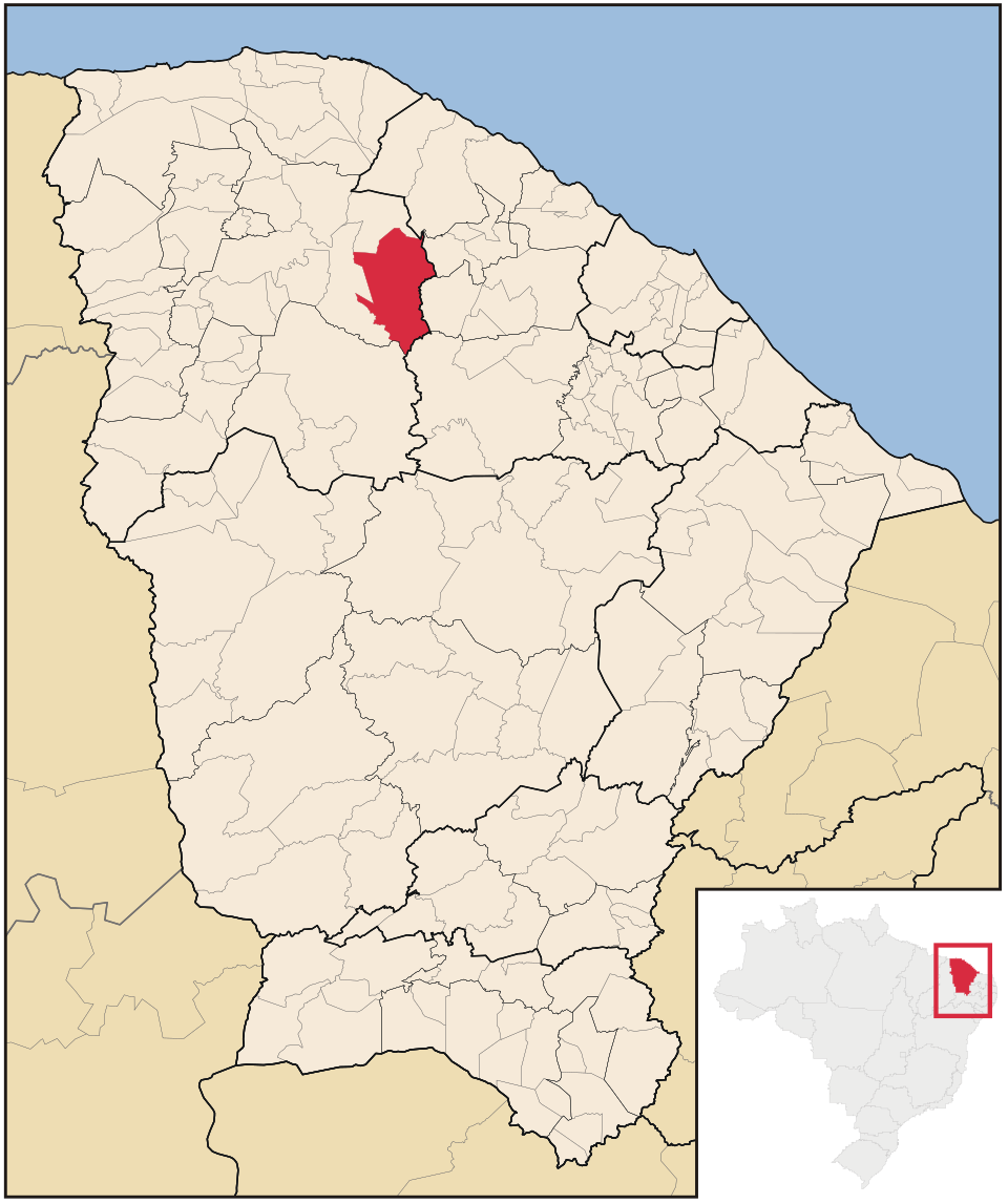 Mapa de localização de Irauçuba em CE