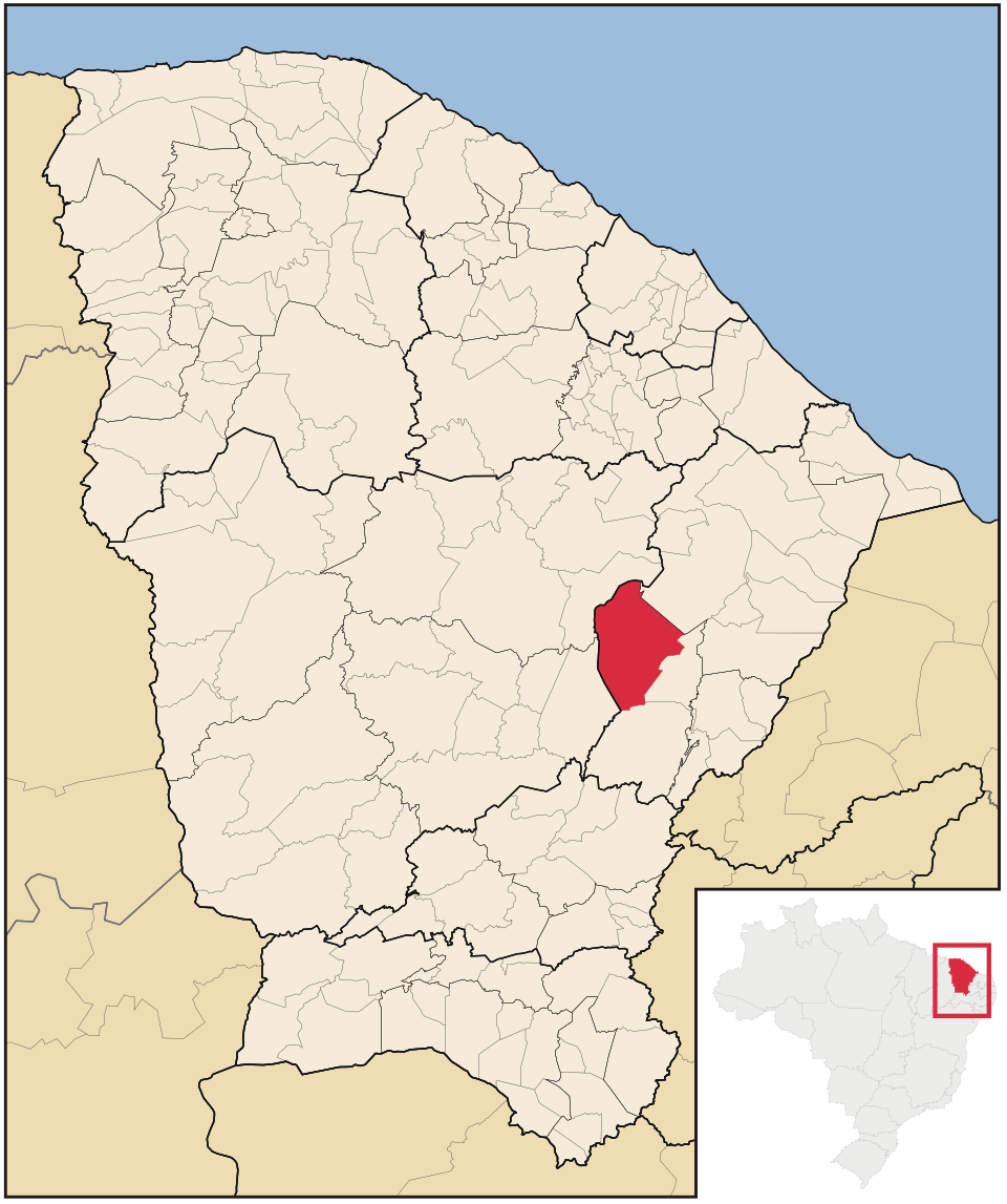 Mapa de localização de Jaguaretama em CE