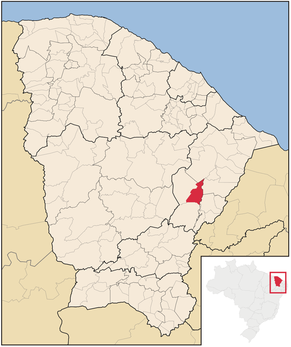 Mapa de localização de Jaguaribara em CE