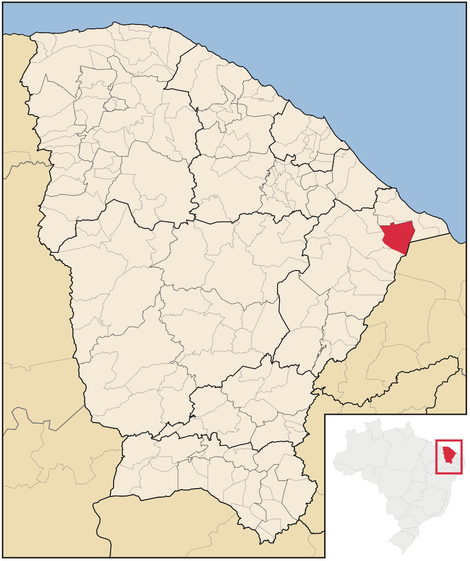 Mapa de localização de Jaguaruana em CE