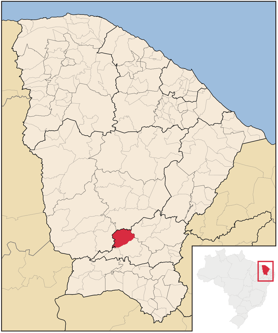 Mapa de localização de Jucás em CE