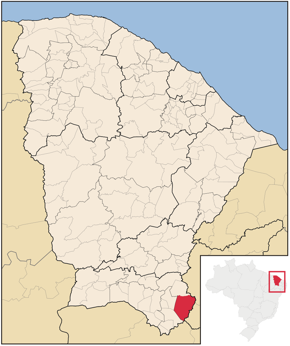 Mapa de localização de Mauriti em CE