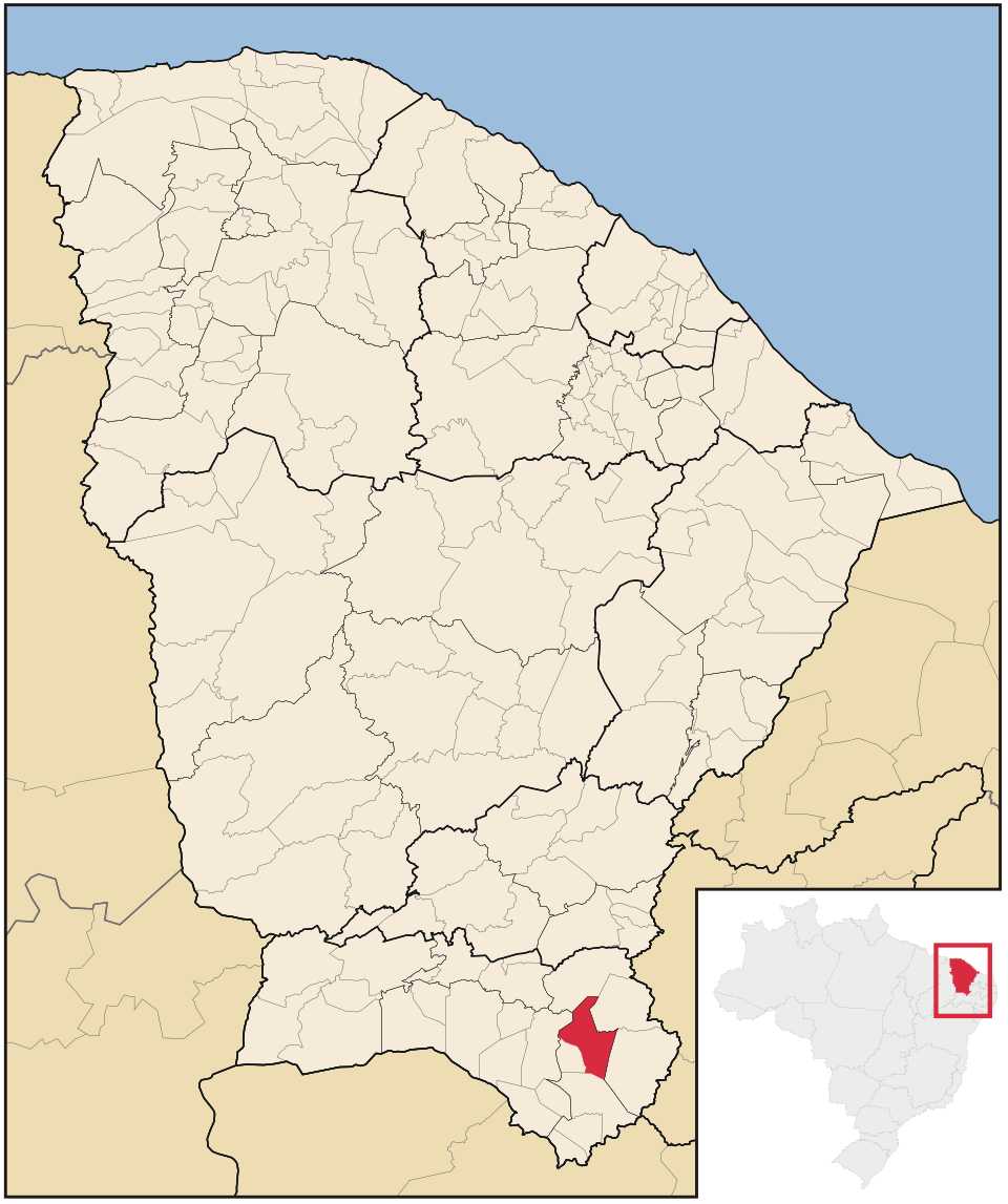 Mapa de localização de Milagres em CE