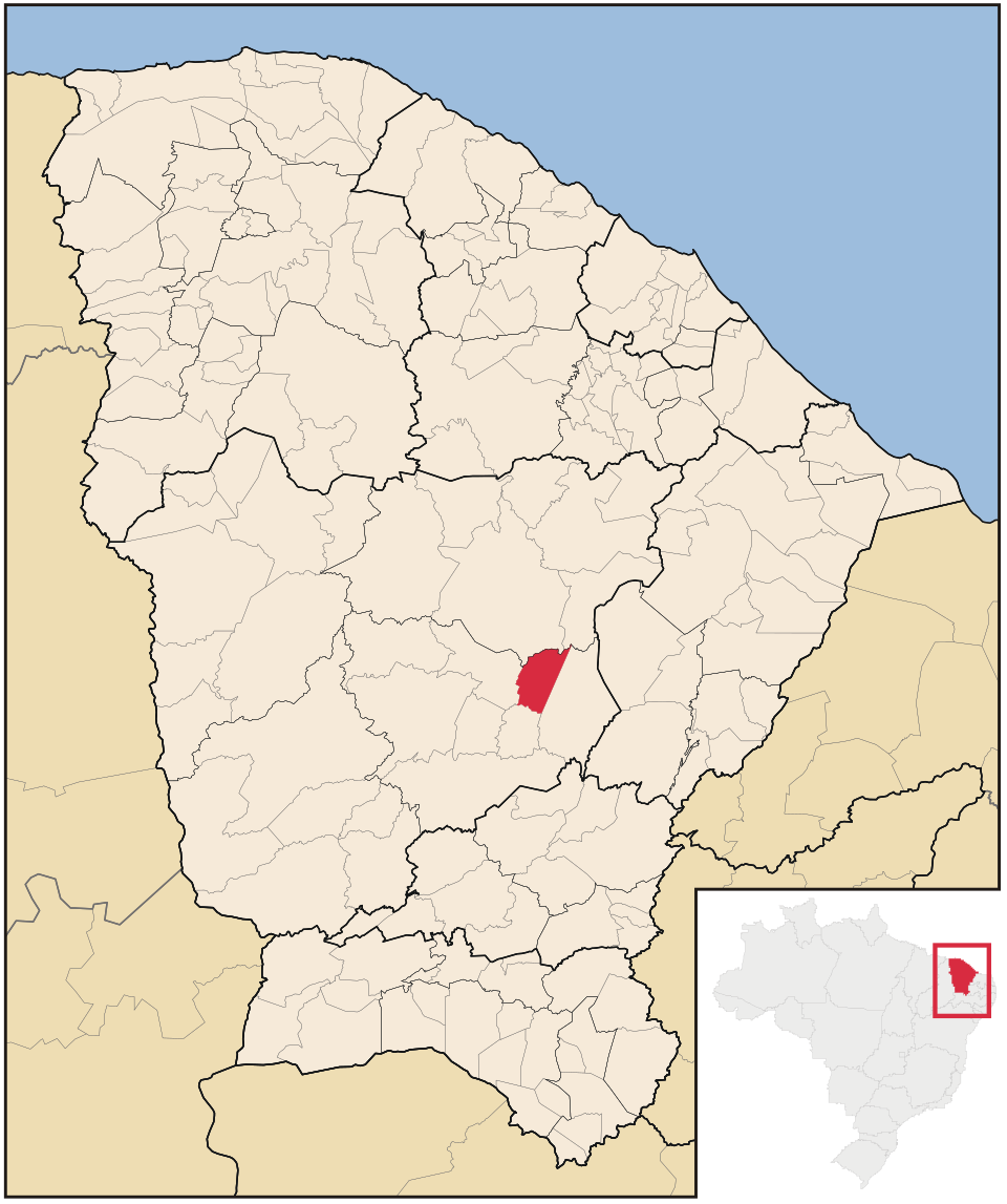 Mapa de localização de Milhã em CE