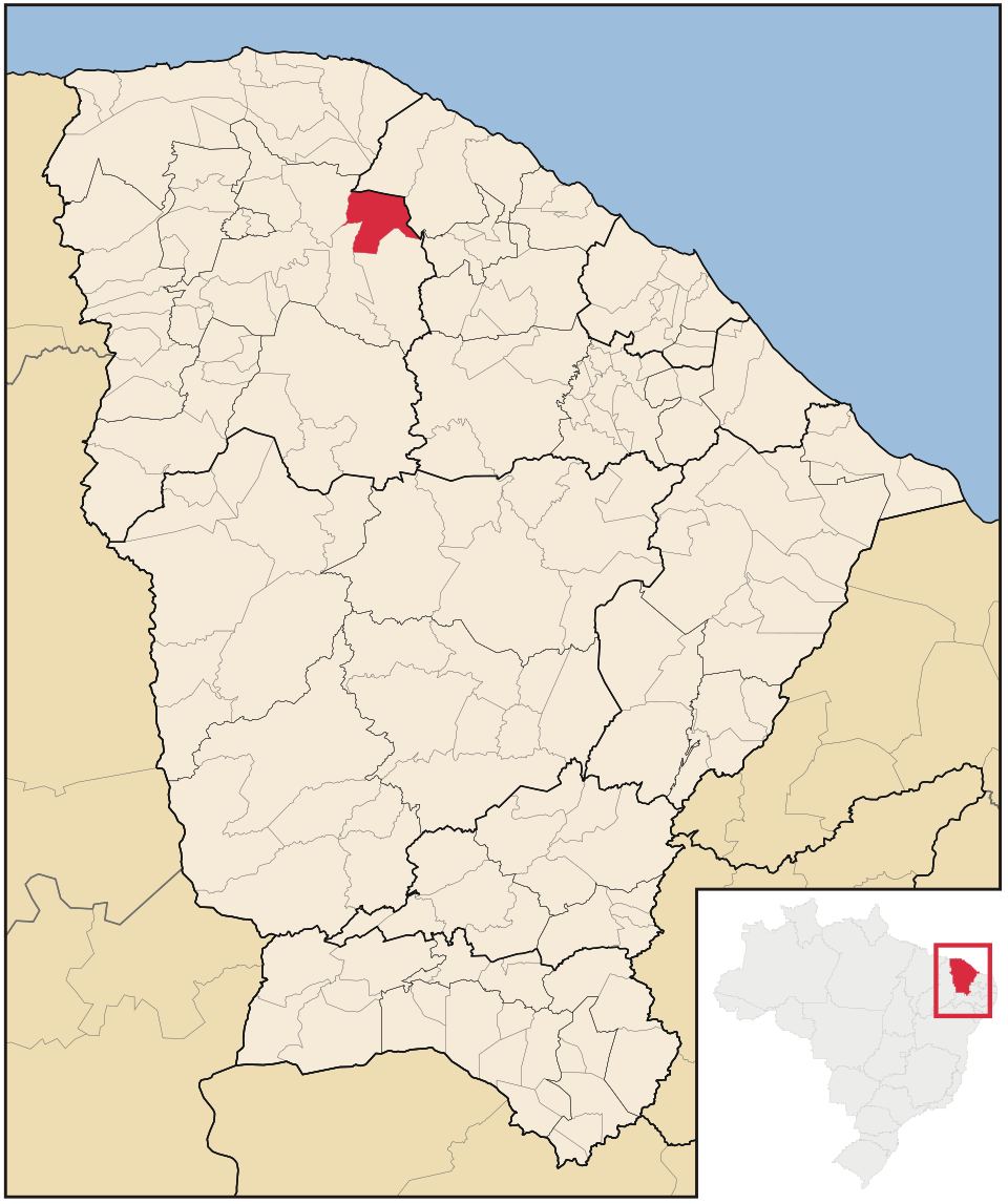 Mapa de localização de Miraíma em CE