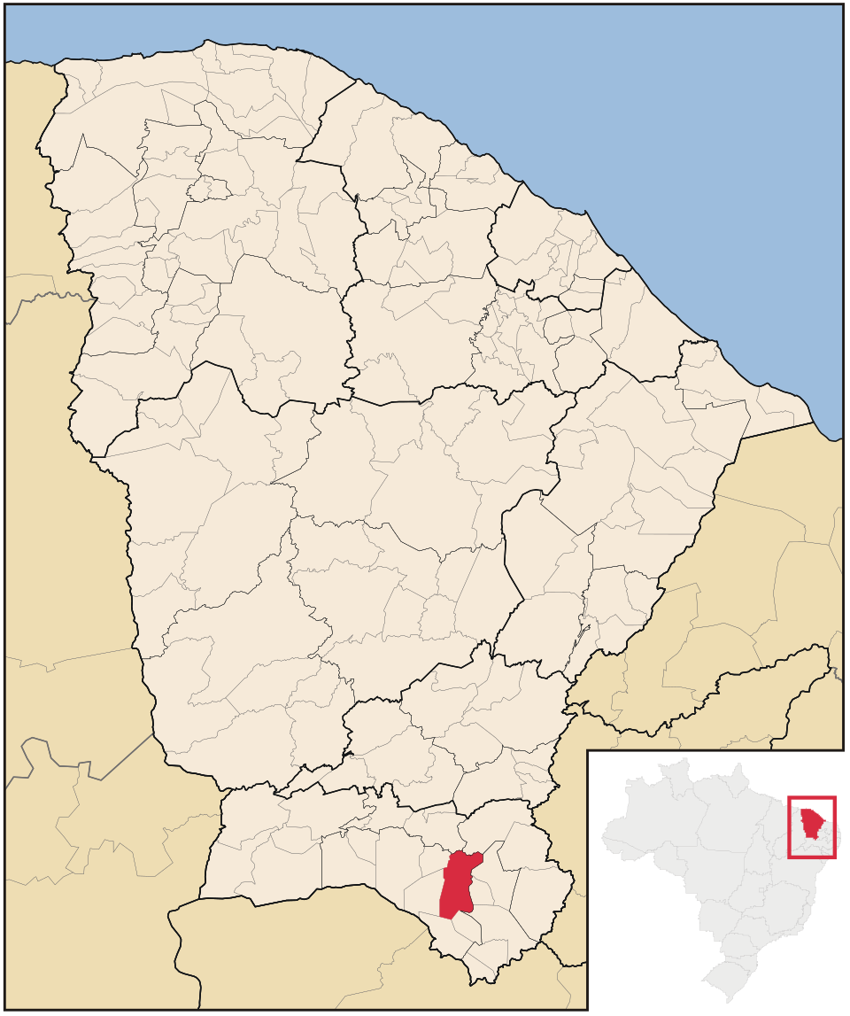 Mapa de localização de Missão Velha em CE