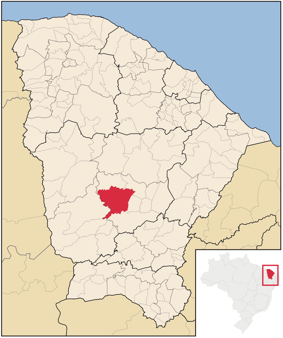 Mapa de localização de Mombaça em CE
