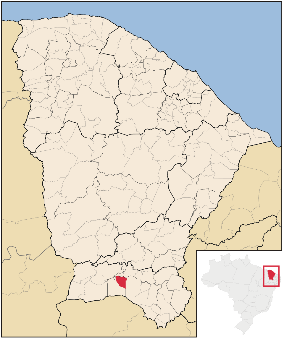 Mapa de localização de Nova Olinda em CE