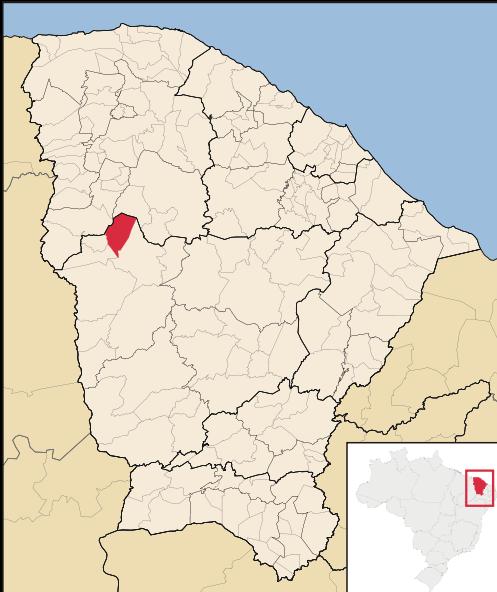 Mapa de localização de Nova Russas em CE