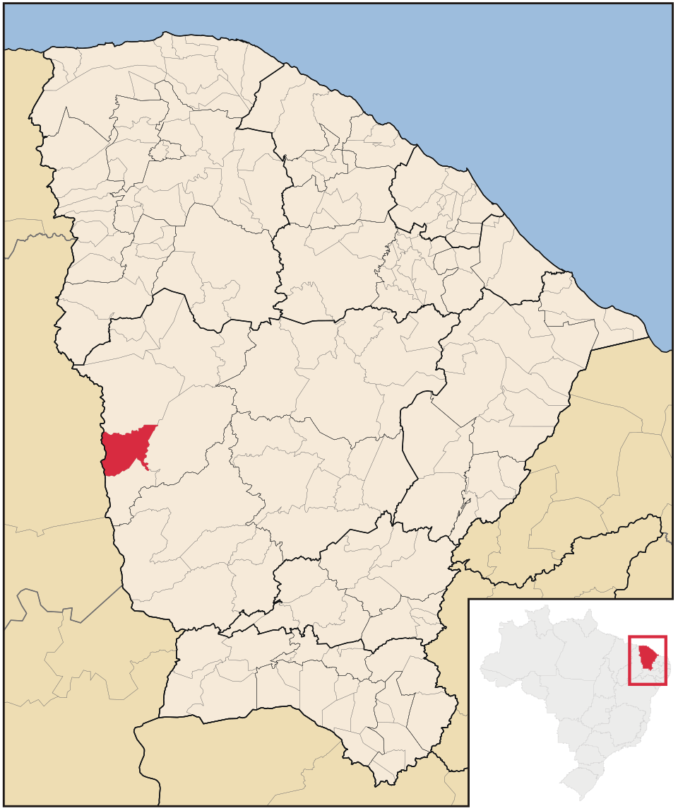Mapa de localização de Novo Oriente em CE