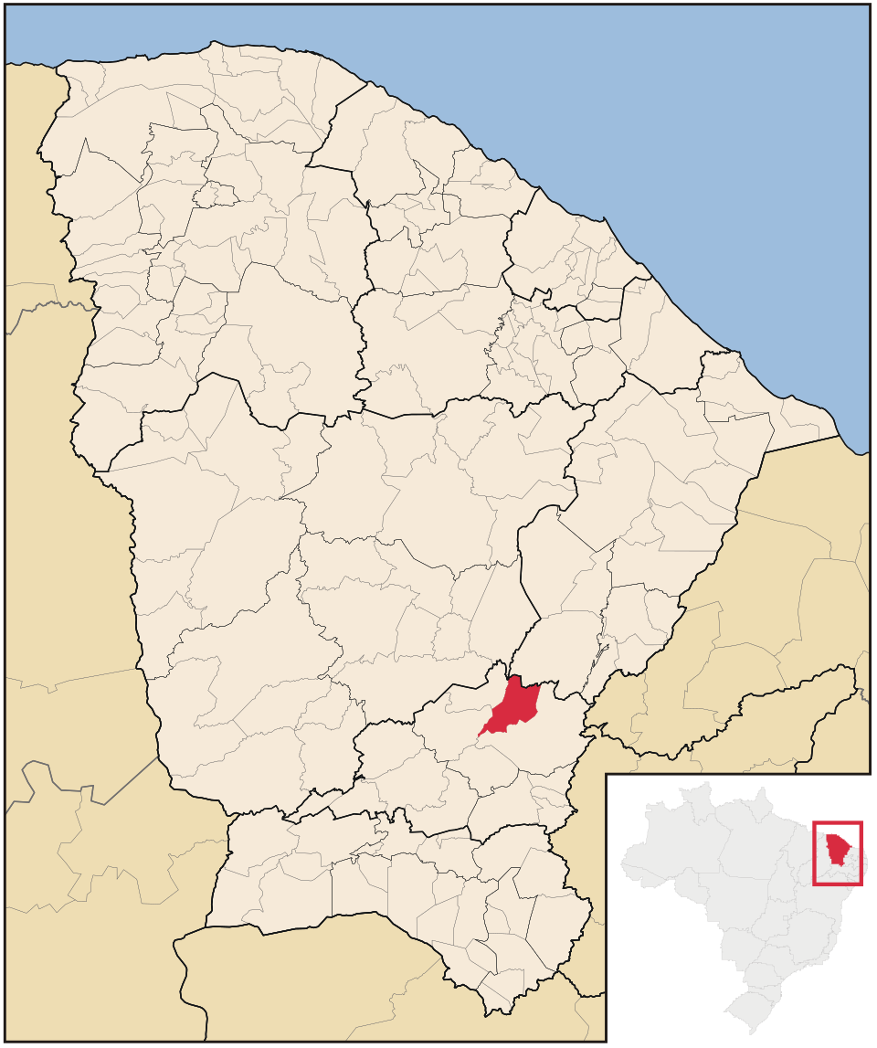 Mapa de localização de Orós em CE