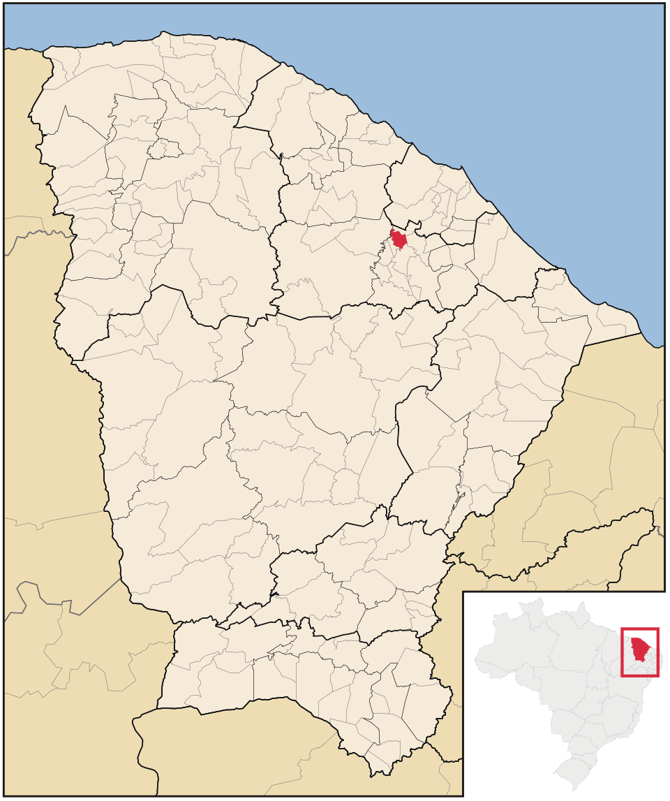 Mapa de localização de Pacoti em CE
