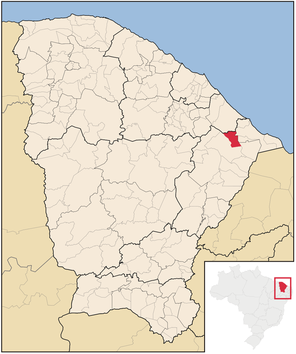 Mapa de localização de Palhano em CE
