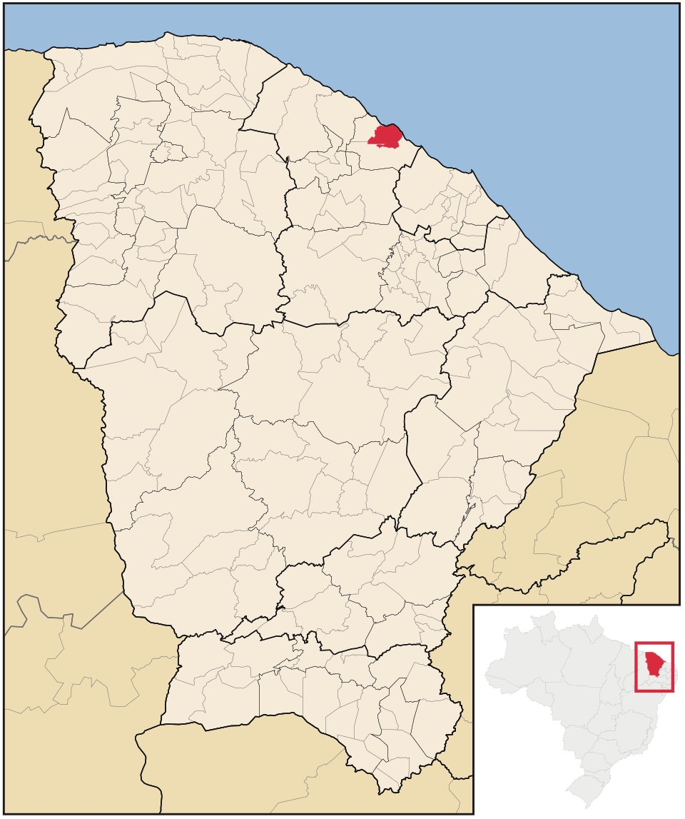 Mapa de localização de Paracuru em CE