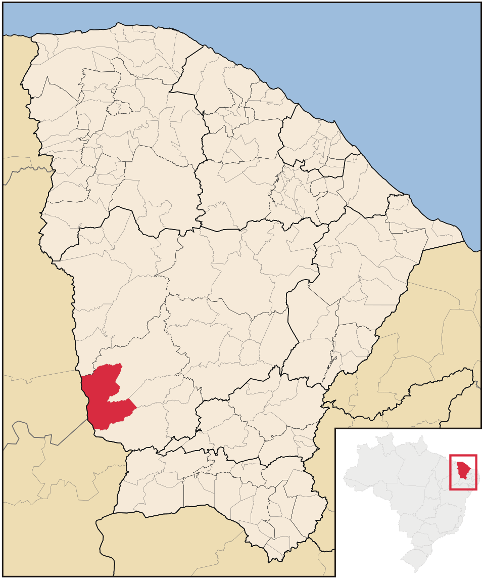 Mapa de localização de Parambu em CE