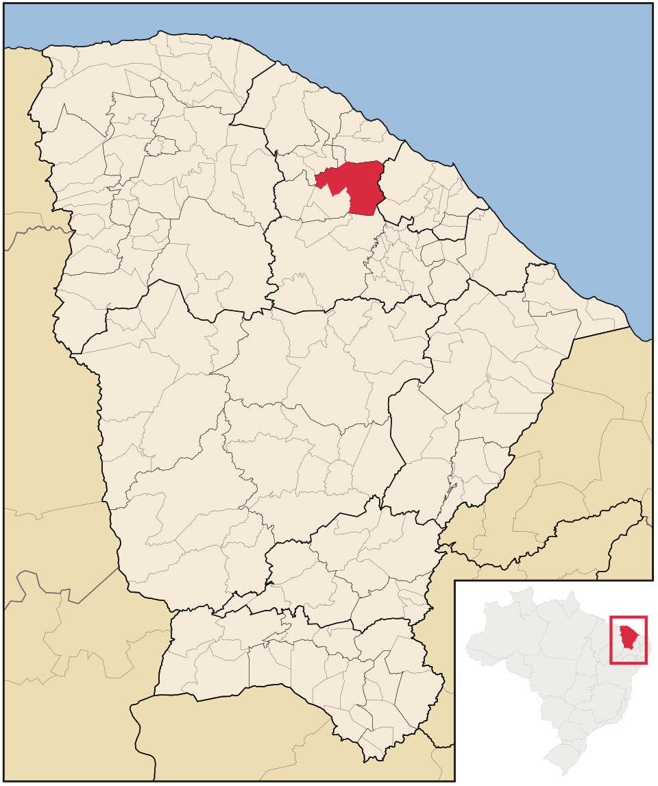 Mapa de localização de Pentecoste em CE