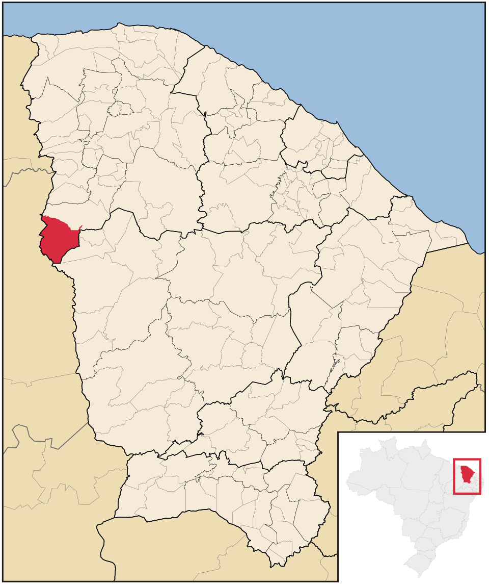 Mapa de localização de Poranga em CE