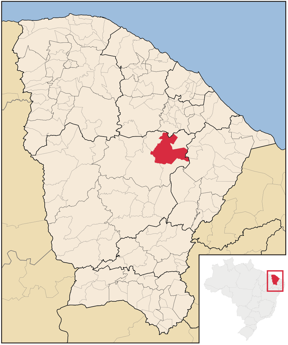 Mapa de localização de Quixadá em CE