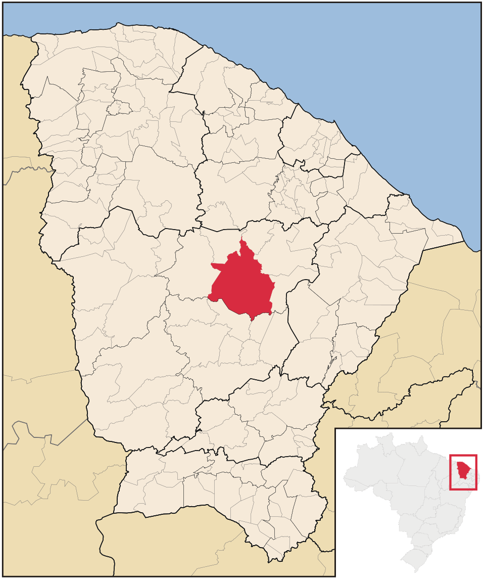 Mapa de localização de Quixeramobim em CE